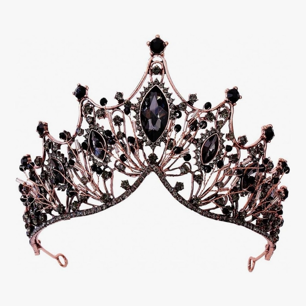 Elegant Black and Rose Gold Tiara